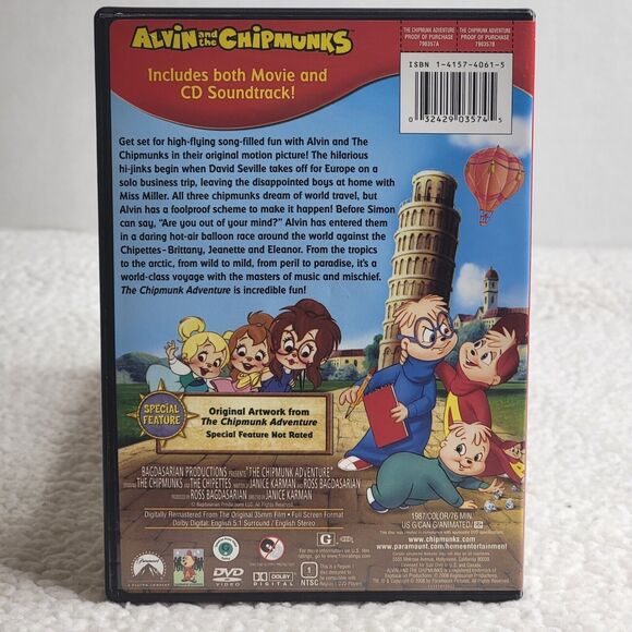THE CHIPMUNK ADVENTURE DVD 2008 Includes Audio CD Rare Out of Production Edition - Picture 2 of 6